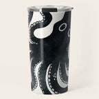 Minoan Octopus - Black Ink Travel Mug Gallery Image 1