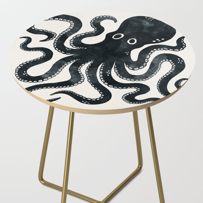 Minoan Octopus - Black Ink Side Table Gallery Image 2