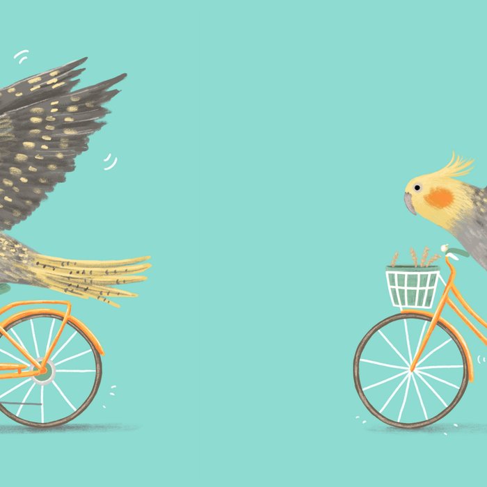 Cockatiel on a Bicycle Coffee Mug Gallery Image 2