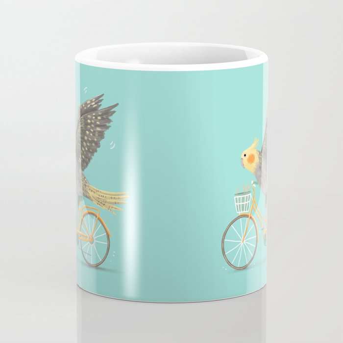 Cockatiel on a Bicycle Coffee Mug Gallery Image 4