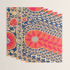 Antique Uzbekistan Kermina Suzani Red Orange Blue kilim Wrapping Paper Gallery Image 3