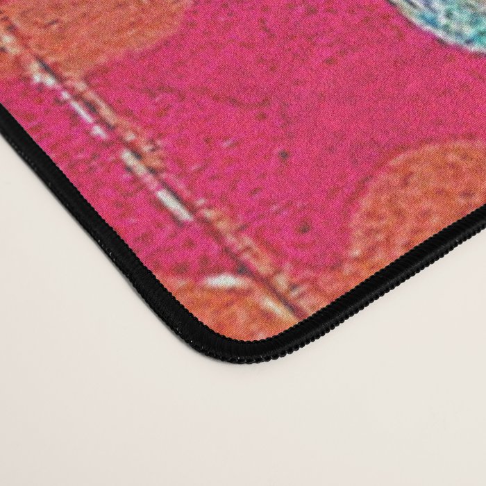 Antique Uzbekistan Kermina Suzani Red Orange Blue kilim Desk Mat Gallery Image 4