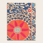 Antique Uzbekistan Kermina Suzani Red Orange Blue kilim Notebook Gallery Image 4