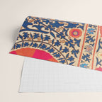 Antique Uzbekistan Kermina Suzani Red Orange Blue kilim Wrapping Paper Gallery Image 2