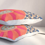 Antique Uzbekistan Kermina Suzani Red Orange Blue kilim Pillow Sham Gallery Image 3