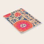 Antique Uzbekistan Kermina Suzani Red Orange Blue kilim Notebook Gallery Image 3