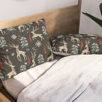 Deer in the snowy night Pillow Sham Gallery Image 2