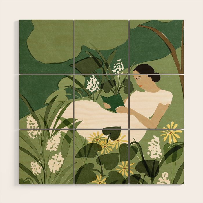 Books, Spring, Flowers Wood Wall Art Gallery Image 1