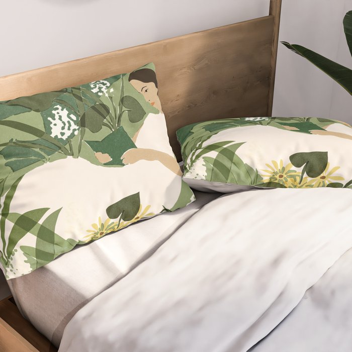 Books, Spring, Flowers Pillow Sham Gallery Image 2