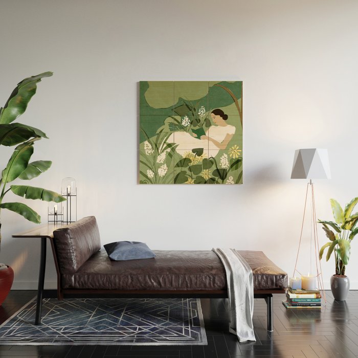 Books, Spring, Flowers Wood Wall Art Gallery Image 2