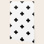 Black and White Swiss Cross Pattern Wallpaper Gallery Image 2