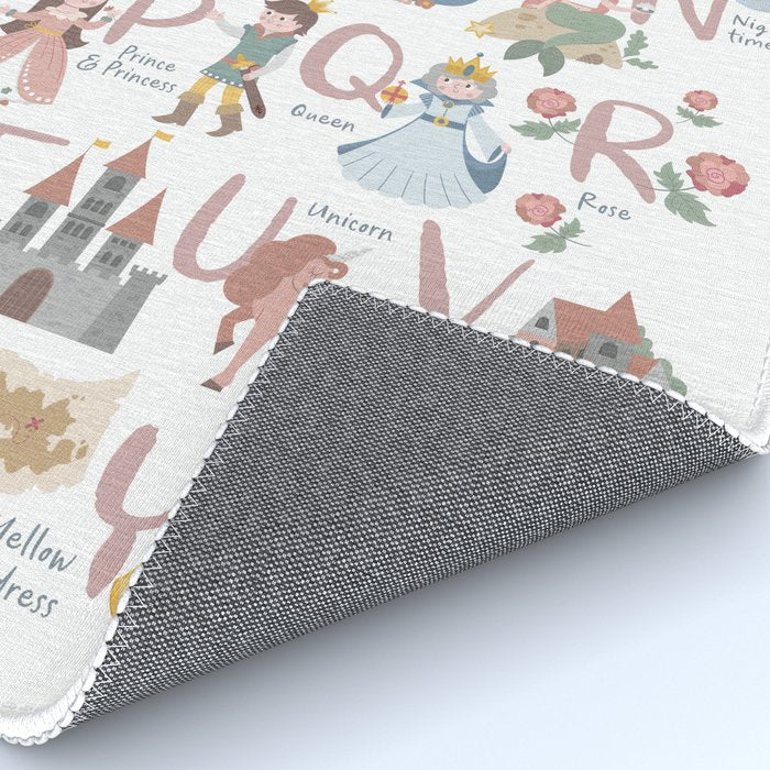 Fairy tale alphabet, fairytale ABC in pink and pastel Rug Gallery Image 4