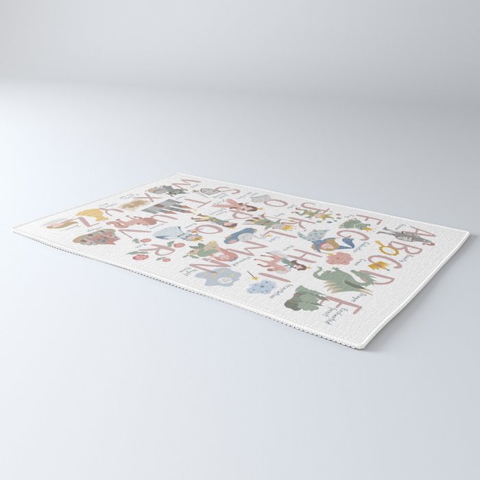 Fairy tale alphabet, fairytale ABC in pink and pastel Rug Gallery Image 3