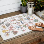 Fairy tale alphabet, fairytale ABC in pink and pastel Outdoor Rug Gallery Image 2