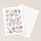 Fairy tale alphabet, fairytale ABC in pink and pastel Stationery Card Gallery Image 2