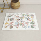 Fairy tale alphabet, fairytale ABC in pink and pastel Rug Gallery Image 1