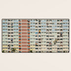Colorful building Facade in Hong Kong - pastel color - Basketball court, Hongkong Desk Mat Gallery Image 3