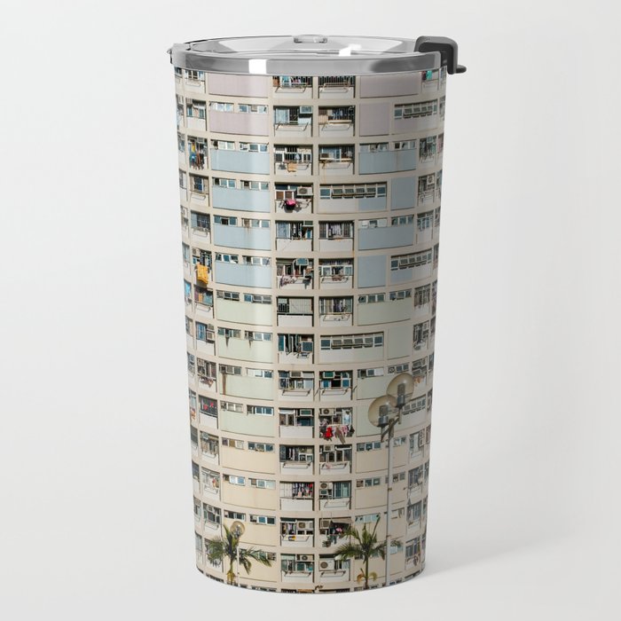 Colorful building Facade in Hong Kong - pastel color - Basketball court, Hongkong Travel Mug Gallery Image 2