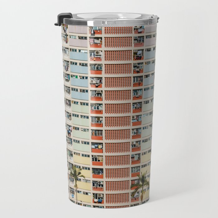 Colorful building Facade in Hong Kong - pastel color - Basketball court, Hongkong Travel Mug Gallery Image 3