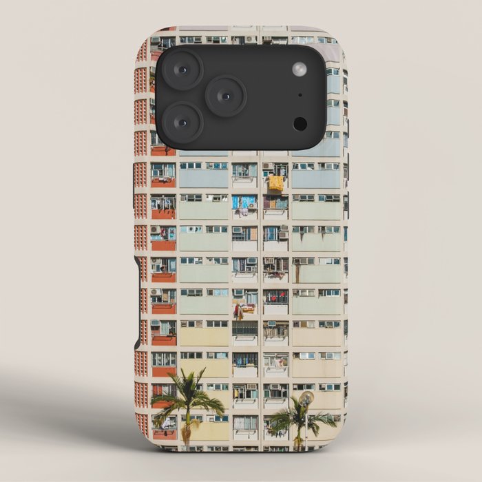 Colorful building Facade in Hong Kong - pastel color - Basketball court, Hongkong iPhone Case Gallery Image 3