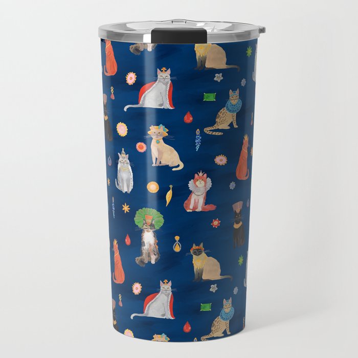 Cat Queens (Blue) Travel Mug Gallery Image 1