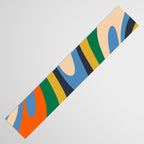 Wavy Loops Retro Colorful Abstract Pattern Blue Orange Mustard Green Beige Table Runner Gallery Image 3