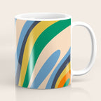 Wavy Loops Retro Colorful Abstract Pattern Blue Orange Mustard Green Beige Coffee Mug Gallery Image 1