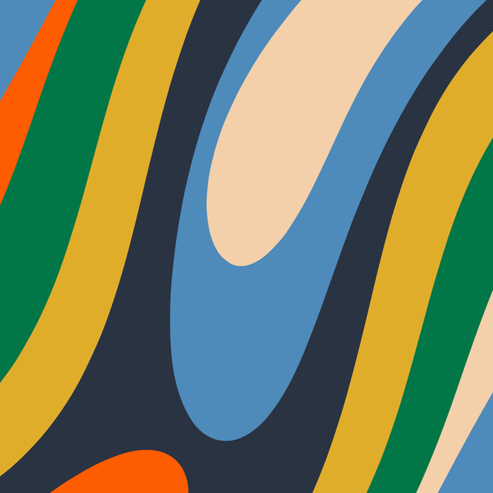 Wavy Loops Retro Colorful Abstract Pattern Blue Orange Mustard Green Beige Coffee Mug Gallery Image 2