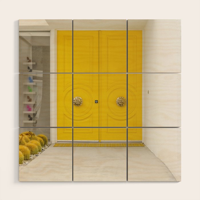Canary Yellow Doors on a Mid-Century Modern Home - Palm Springs, California Wood Wall Art Gallery Image 1