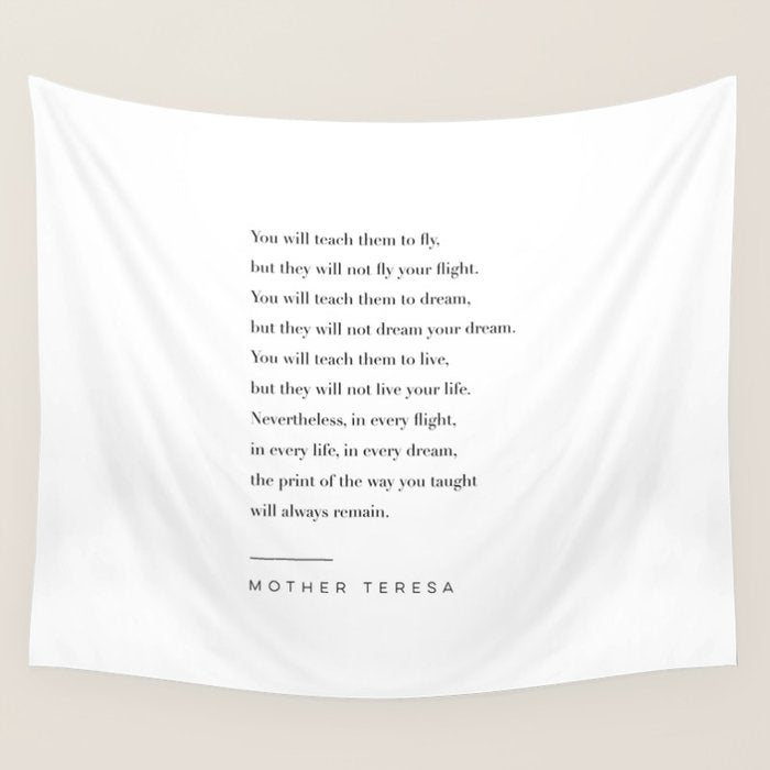 Mother Teresa Quote Wall Tapestry Gallery Image 4