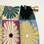 Retro Flowers Check Pattern I Window Curtain Gallery Image 2