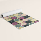 Retro Flowers Check Pattern I Yoga Mat Gallery Image 2