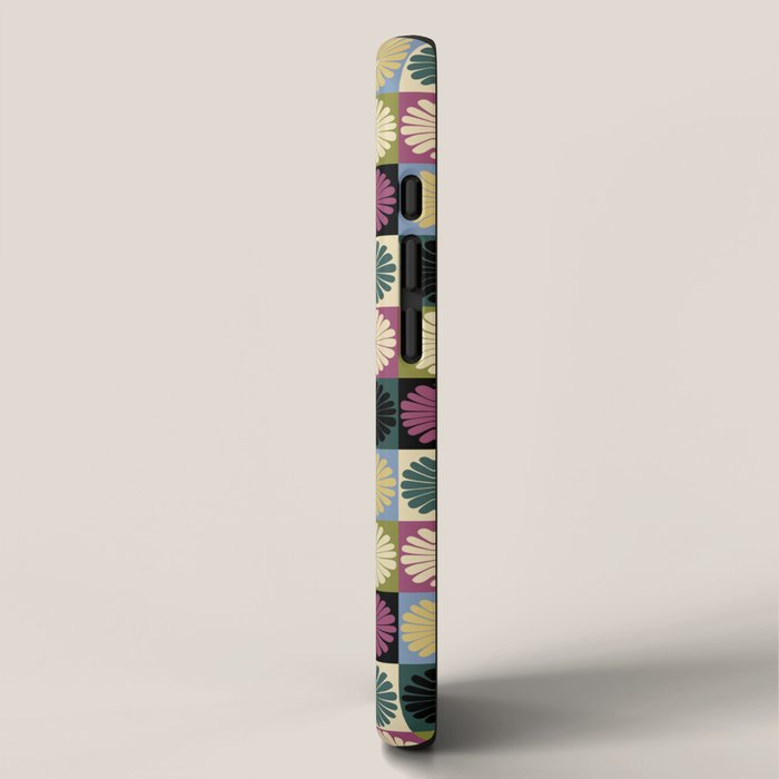 Retro Flowers Check Pattern I iPhone Case Gallery Image 2