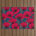 Night poppy garden  Outdoor Rug Gallery Image 1