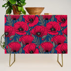Night poppy garden  Credenza Gallery Image 1