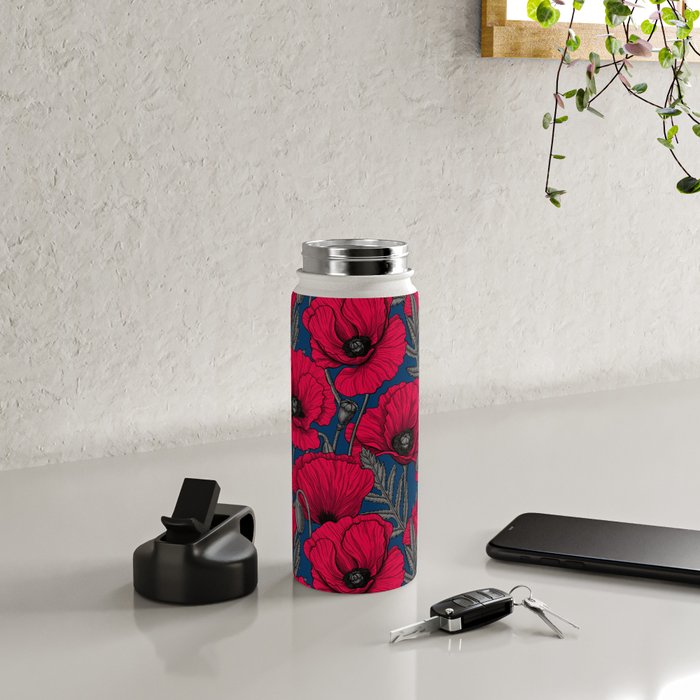 Night poppy garden  Water Bottle Gallery Image 4