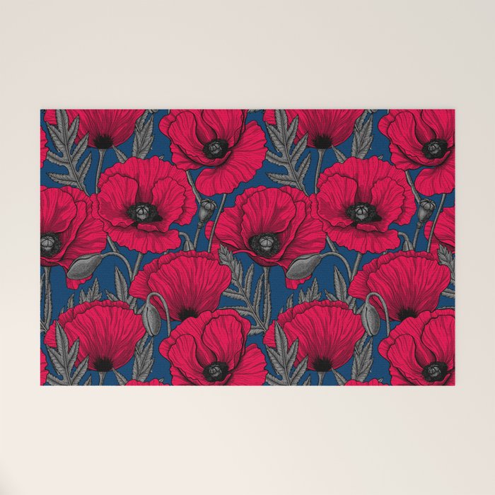 Night poppy garden  Welcome Mat Gallery Image 1