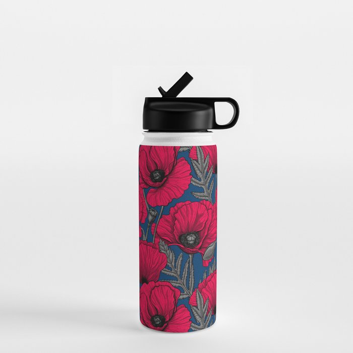 Night poppy garden  Water Bottle Gallery Image 1