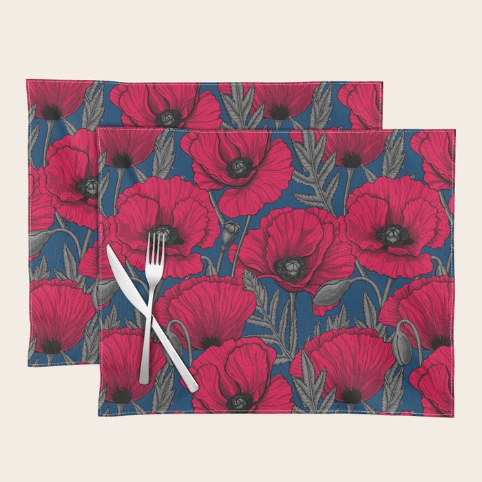 Night poppy garden  Placemat Gallery Image 1