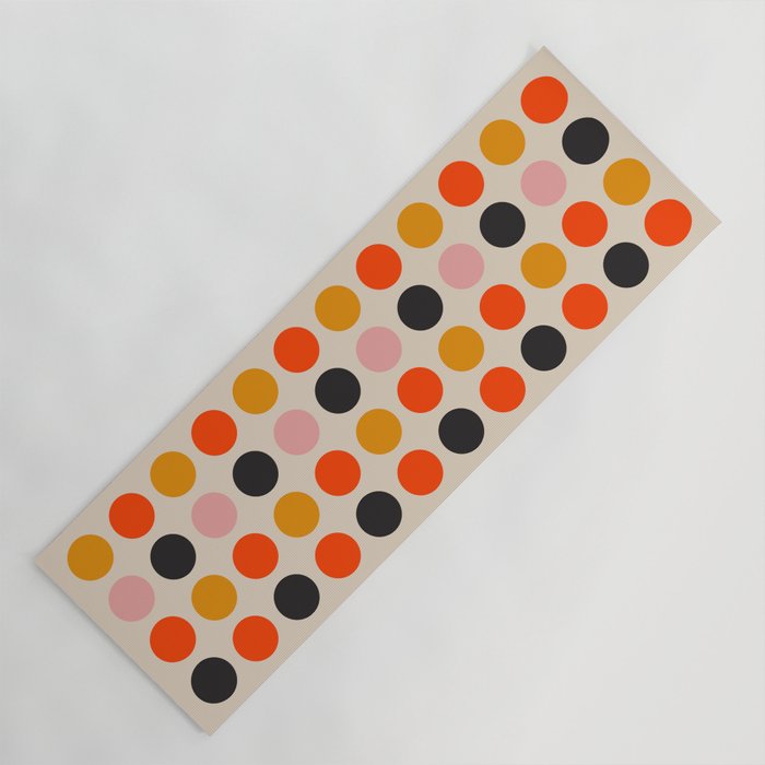 Retro Bauhaus Dots | 70s European Pattern Yoga Mat Gallery Image 1