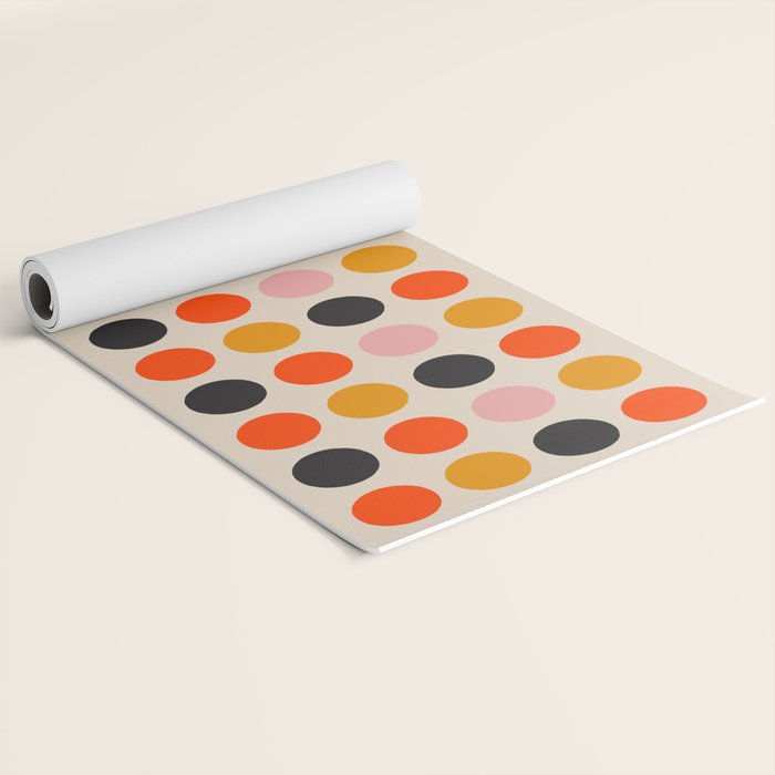 Retro Bauhaus Dots | 70s European Pattern Yoga Mat Gallery Image 2