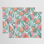 Peaches - peach pink and teal Placemat Gallery Image 1