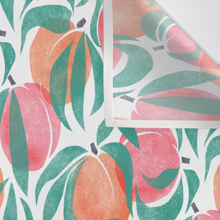 Peaches - peach pink and teal Wall Tapestry Gallery Image 3