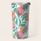 Peaches - peach pink and teal Travel Mug Gallery Image 2