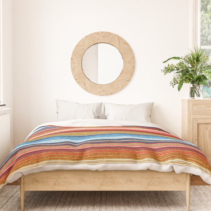 serape southwest stripe - red, blue, gold Duvet Cover Gallery Image 3