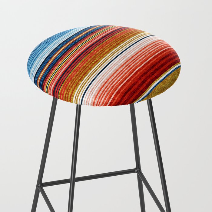 serape southwest stripe - red, blue, gold Stool Gallery Image 2