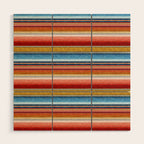 serape southwest stripe - red, blue, gold Wood Wall Art Gallery Image 1