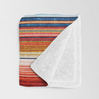serape southwest stripe - red, blue, gold Throw Blanket Gallery Image 3