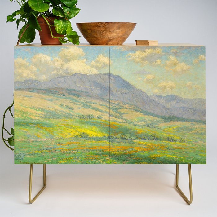 Granville Redmond Hazy Day in Antelope Valley, 1932 Oil Painting Vintage American Art Credenza Gallery Image 1