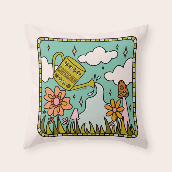Capricorn Garden Throw Pillow Gallery Image 6